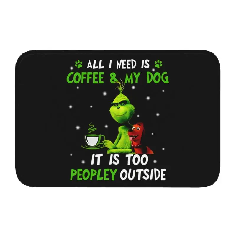 

Мультяшные рождественские Смешные шлифовальные машины, коврик для входной двери, Нескользящий Впитывающий комнатный Придверный коврик, на...