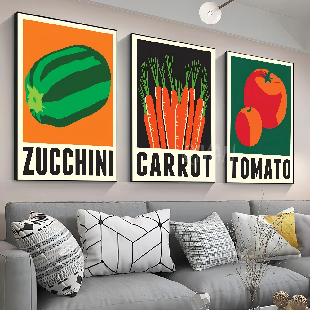 Nordic Minimalist Fruit Pop Art Poster Stickers Wall Murals Decor Game Room Gifts HD Painting