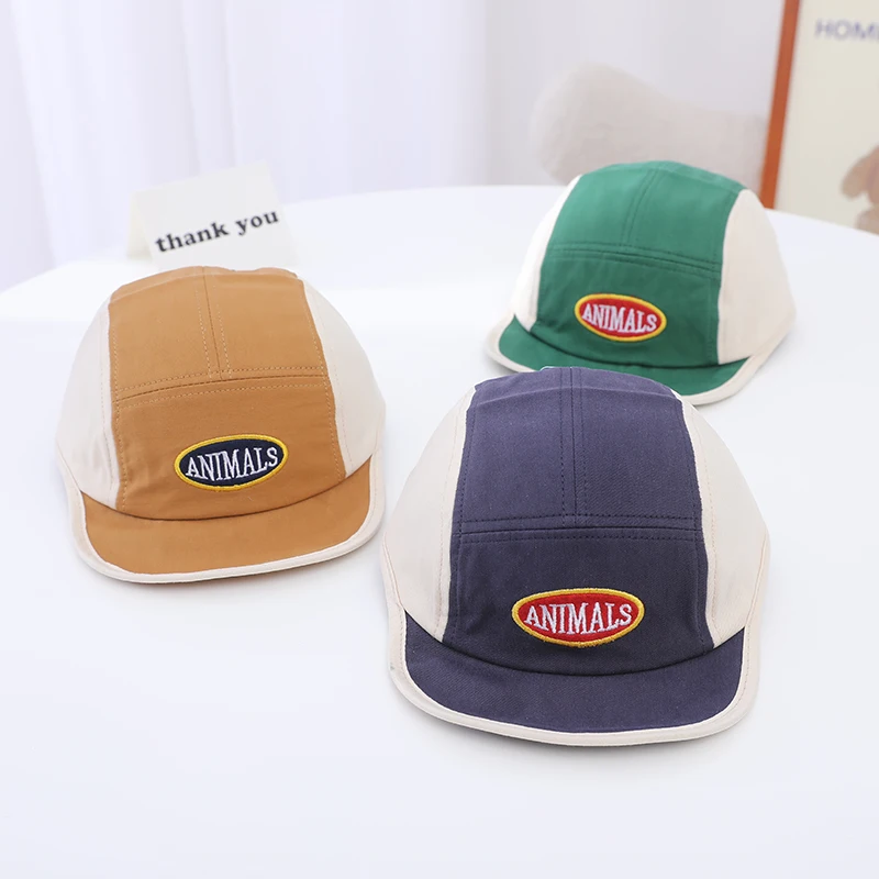 

Spring And Summer Boys And Girls Baseball Caps Contrast Color Embroidery Letters Breathable Personality Adjustable