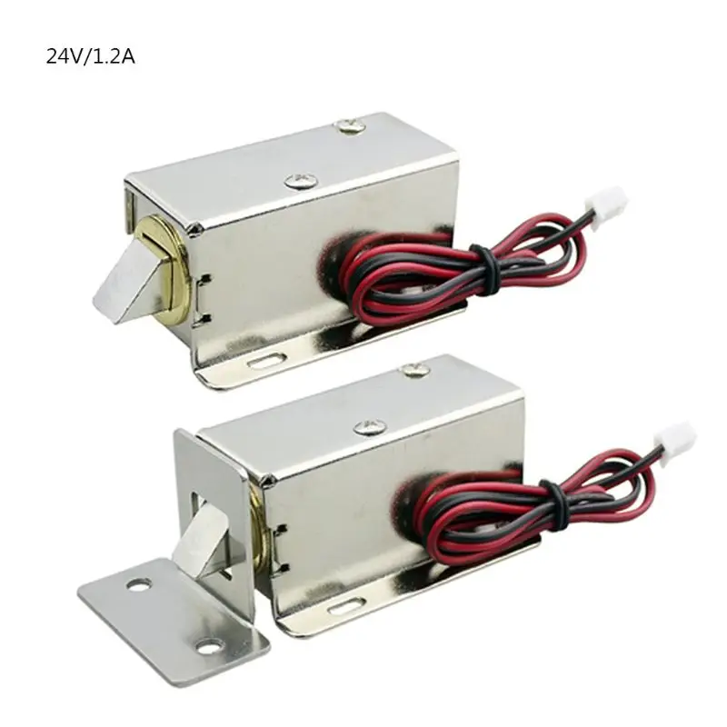 

918A DC24V/1.2A Electric Lock Assembly Solenoid Cabinet Drawer Door Lock Low-Power Small Metal Automatic Door Electric Locks