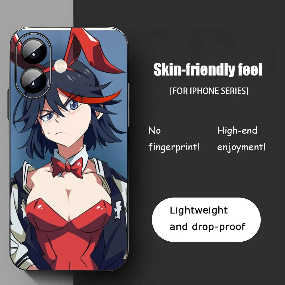 Чехол для телефона Hot Cool Kill La с аниме iPhone 16 15 14 13 12 11 X XR XS 8 Plus Mini Pro Max мягкий черный