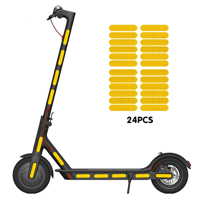 

24 Pcs 90x21mm Scooter Anti-Cursor Reflective Sticker For M365 Electric Scooter Strong Reflective Waterproof Bright Color