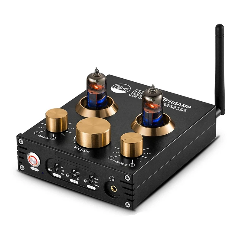 

Bluetooth 5.0 Vacuum Tube Preamplifier Hi-Fi Valve Headphone Amplifier Wireless Receiver Audio Decoder Preamp(EU Plug)