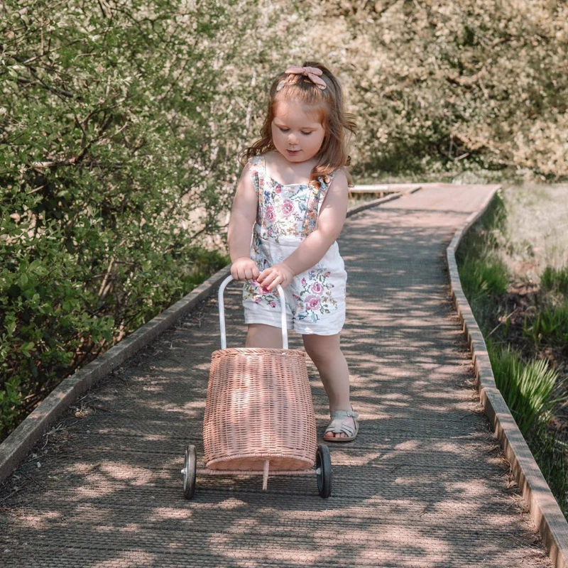 

Ins Style New Photography Props Rattan Trolley Children's Room Decoration Props Baby Growth Commemorative Photo Record Props
