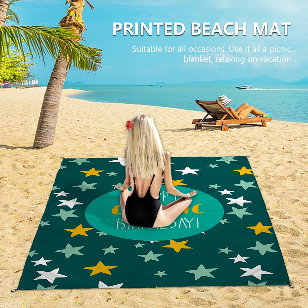 

Waterproof Pocket Beach Blanket Folding Camping Mat Mattress Portable Lightweight Mat Outdoor Picnic Mat Sand Beach Mat 1.4X2m