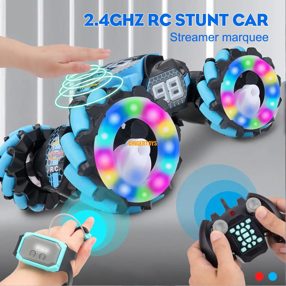 

2022 4WD 2.4G Stunt RC Car Rotation Drift Gesture Induction Control Car Twisting Off-road Vehicle Light Music Drift car Toy Gift