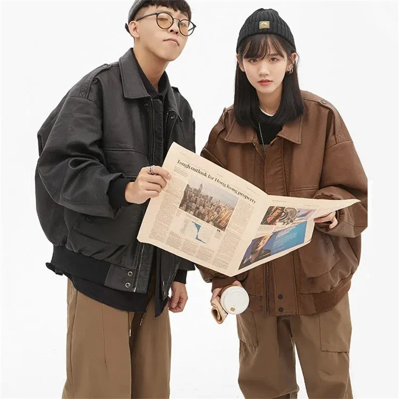 Новинка 2023 стильное винтажное кожаное пальто женская осенне-зимняя куртка в