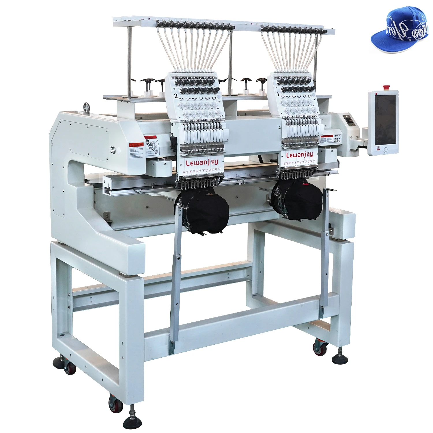 High Performance Two Heads 15 Colors For Cap Embroidery Machine Newest Technology 450*500MM