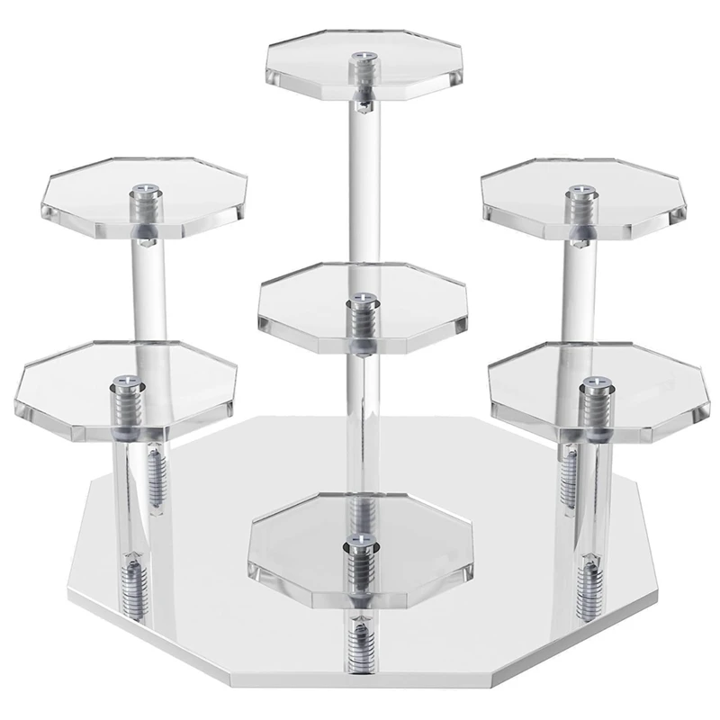 

1 Piece Acrylic Risers Display Stand 7Tier Perfume Organizer And Cupcake Stand Storage Display Stand For Collectibles And Crafts