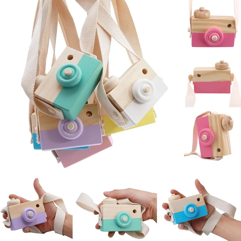

Cute Baby Toys Mini Hanging Wooden Camera Photography Toys for Kids Montessori Toy Gift Children Wooden DIY Presents
