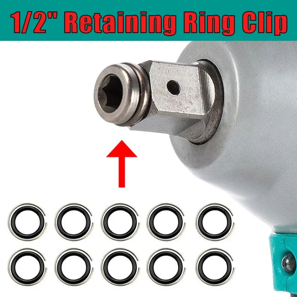 

1/2" Retaining Drive Retaining Ring Durable Anti Detachment Retainer Socket Circlip O-Ring Clip Impact Wrench Accessories