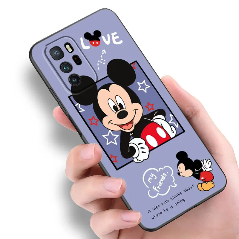 Черный силиконовый чехол для телефона с Микки Маусом Xiaomi Redmi Note 10 11 11S 12 13 Pro 4G Plus 10S