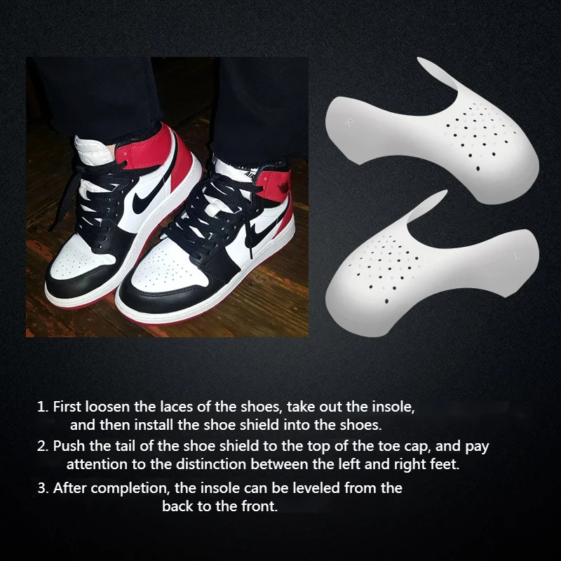 1 Pair Anti Crease Protector For Sneakers Toe Caps Anti Fold Protection Shoe Stretcher Support Shoes Accessories 3 Colors
