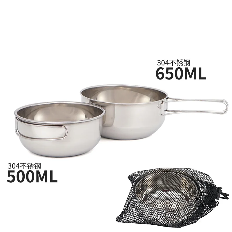 

Уличная Складная миска из нержавеющей стали 304, портативная многофункциональная походная посуда, складная посуда