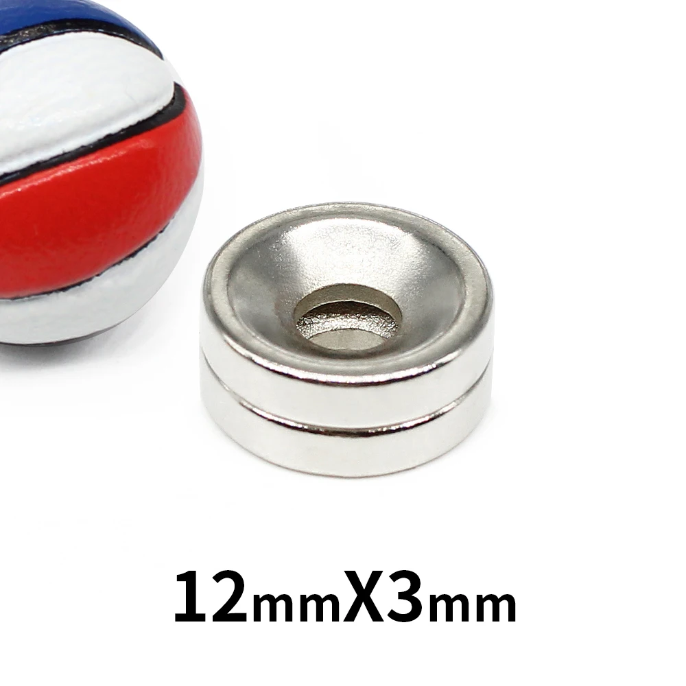 

10/20/30/50/100/1500/200PCS 12x3-4 Disc Neodymium Magnets 12x3 mm Hole 4mm Minor Diameter Round Countersunk Magnet 12*3-4 12*3