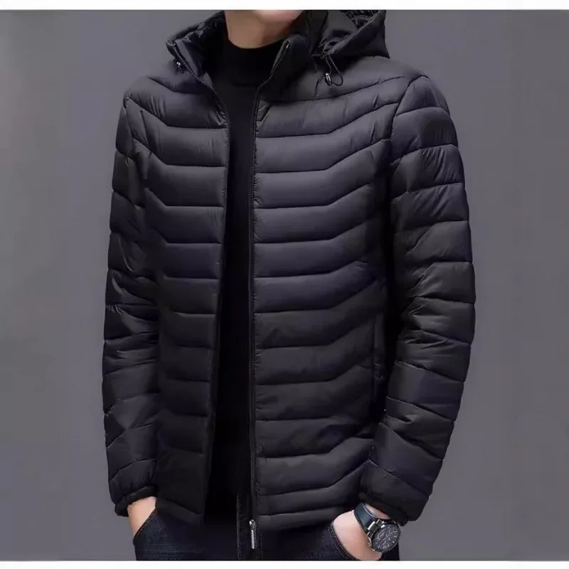 Мужская модная куртка с капюшоном на хлопковой подкладке новая зимняя