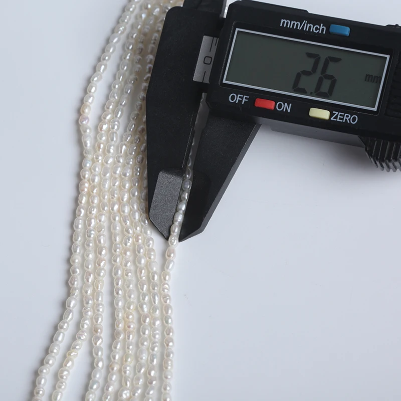 Оптовая продажа Пресноводный Жемчуг в форме белого риса 2-2 6 мм короткие нити 18 см