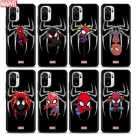 phone case for redmi note 7 8 8t 9 9s 9t 10 11 11s 11e pro plus 4g 5g soft silicone case cover cartoon spider man marvel