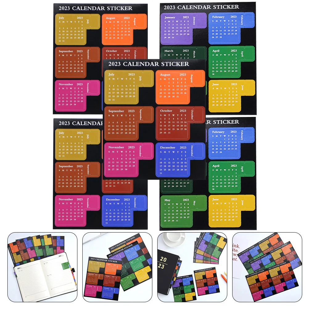 

Stickers Calendar Sticker Plannernotebook Tabs Weekly Adults Notepad Monthly Sticky Labels List Colored Page Markers Design