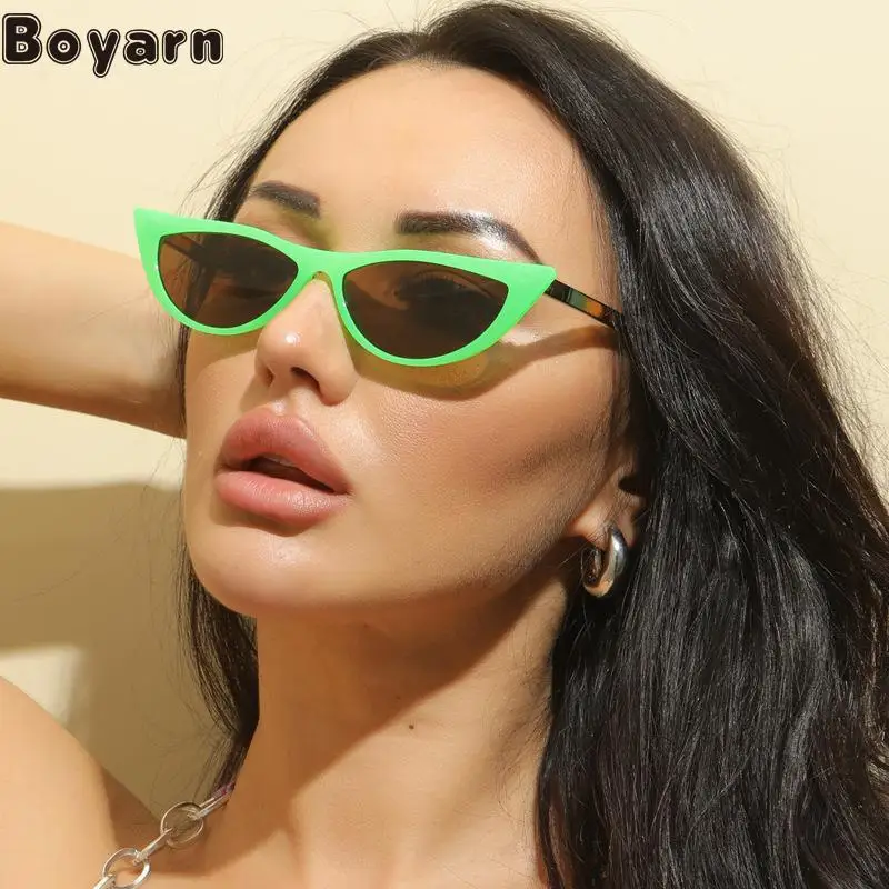 

Boyarn New Steampunk Small Frame Retro Cat's Eye Sunglasses Men's And Women's Multi-color Sunglasses Men's Ins Street Shoot