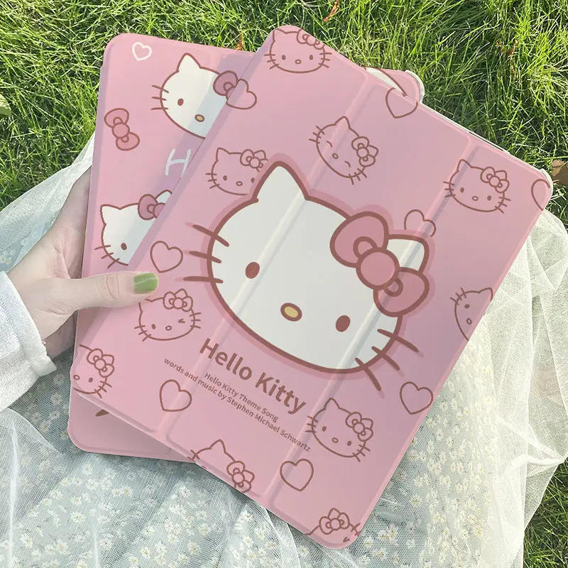 Чехол-подставка для планшета Hello Kitty защитный чехол с зажимом IPad Air Pro Mini 12 9 2021 2020 11