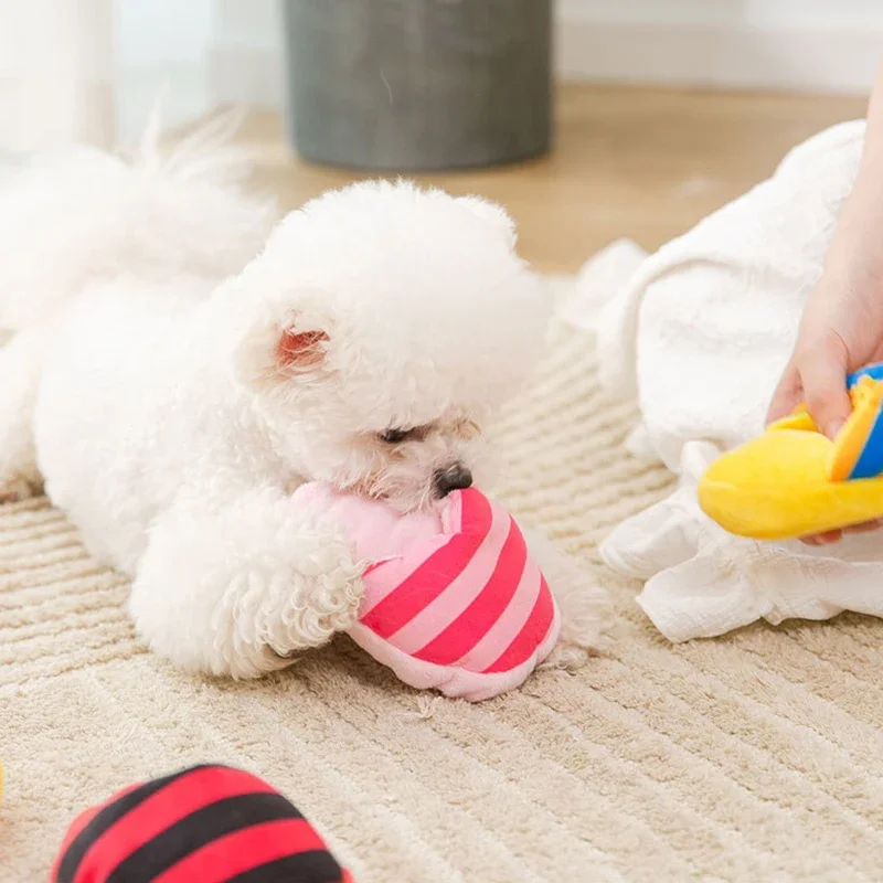 Pantoufles Pour Chiots Et Chats Jouets À Mâcher En Peluche Petits Chiens Couineurs
