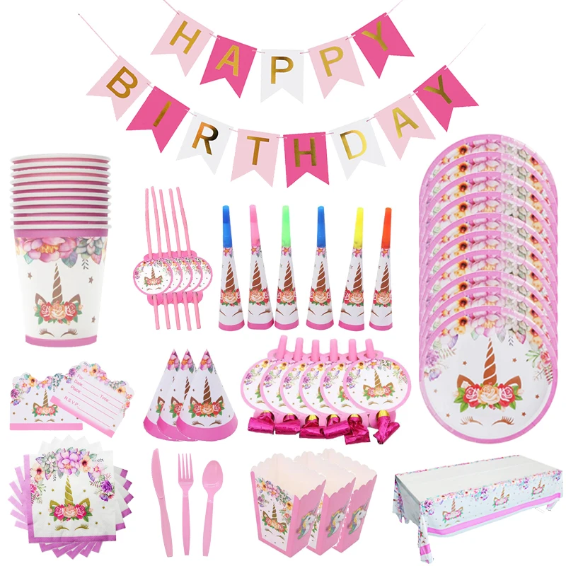 Детская одноразовая посуда принадлежности для дня рождения бумажная тарелка в