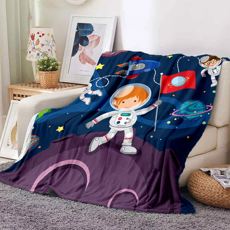 

Yoga Blanket Tin Blankets Custom Printed Blanket Astronaut Cute Cartoon Blanket Super Soft Fluffy Fleece Blanket Sofa Bed