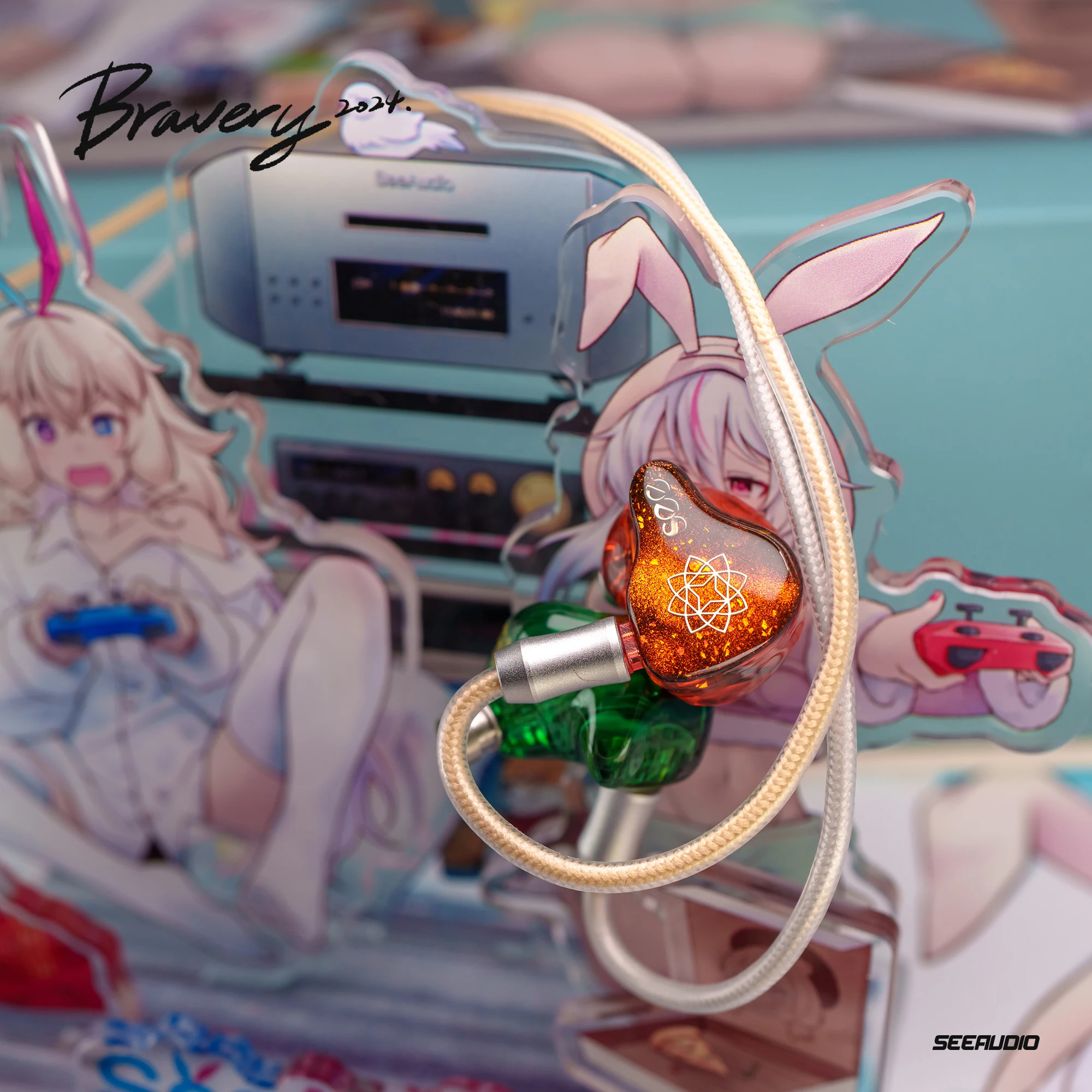 Фото Наушники-вкладыши SeeAudio IEMS Bravery''24 с 4 балансными арматурными излучателями Hi-Fi, IEM с отсоединяемым кабелем 2-в-1, гарнитура Bravery 2024 №4