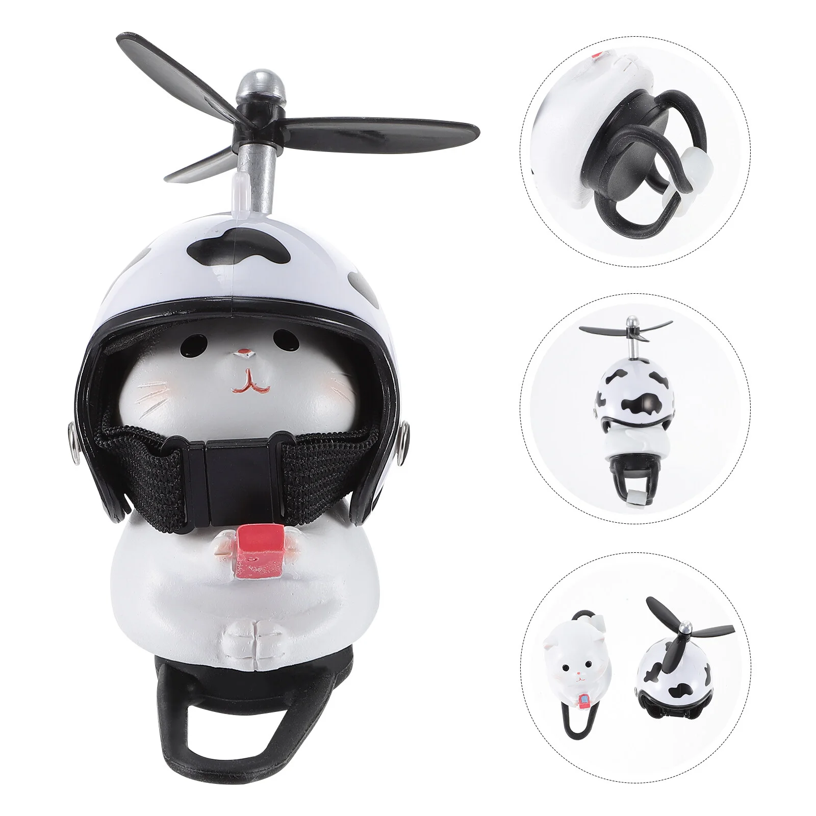 

Electric Bicycle Cat Toy With Motorcycle Bike Bells Horn Decor Propeller Resin