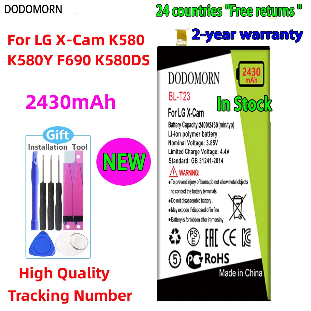 

Аккумулятор DODOMORN BL-T23 для LG X-Cam K580 K580Y F690 K580DS мобильный телефон, сменный аккумулятор высокого качества с номером отслеживания