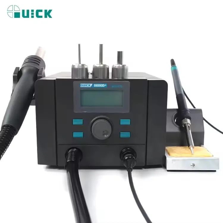 220 В/110 В Quick 8686D + 2 в 1 паяльная станция SMD с горячим воздухом система обслуживания