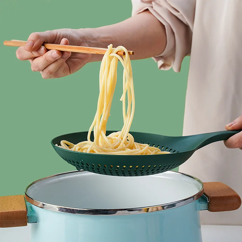 

Large Colander Kitchen Large Noodle Spoon Long Handle Spoon High Temperature Non-stick Pan Colanders Strainers Kitchen Utensils