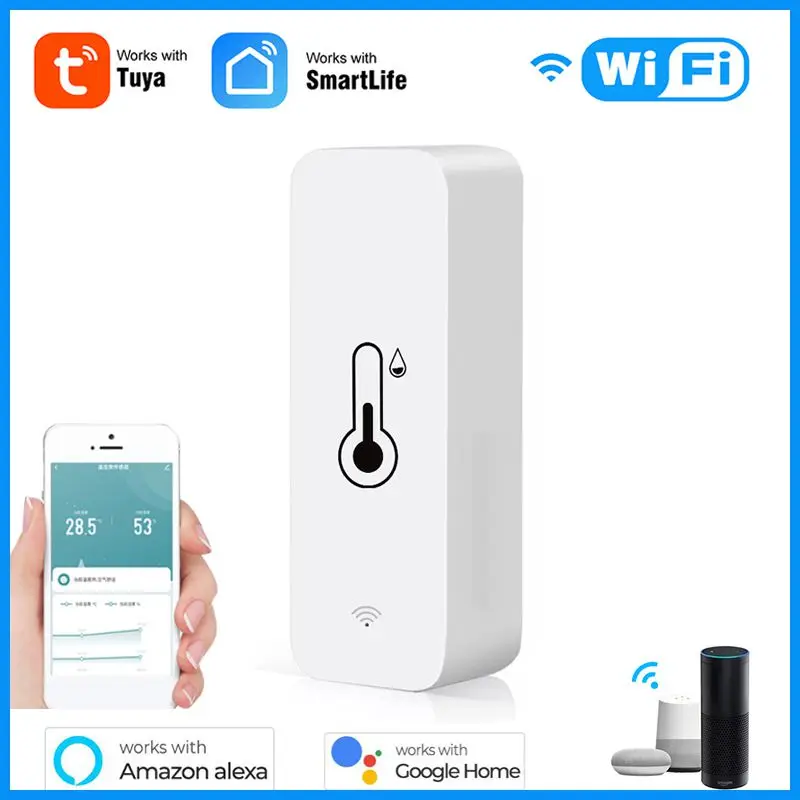 

Tuya Smart Temperature And Humidity Sensor APP Remote Monitor For Smart Home Var SmartLife WorkWith Alexa Google Assistant WiFi