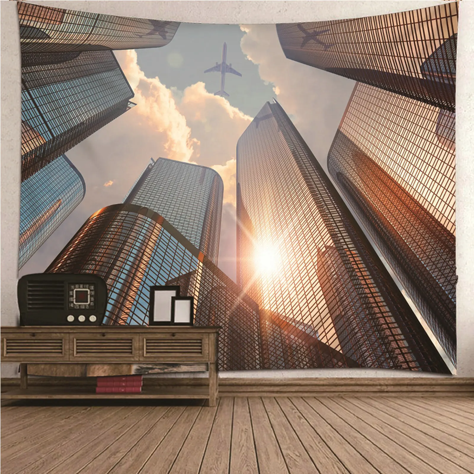 

Tapestries Men Home Decor Ornaments natural scenery City & Airplane Wall Hanging Blanket Dorm Art Decor Covering