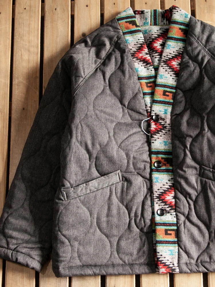 Дизайн халата японская мода ретро этническая двусторонняя одежда плотный