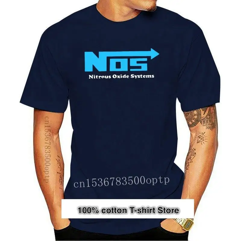 

Camiseta negra para hombre, camisa con Logo azul, NOS Nitro Oxide Systems, novedad, 2021