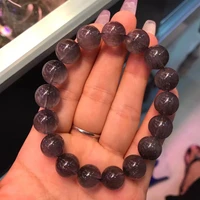 natural black super seven 7 rutilated quartz bracelet 12 3mm clear round beads brazil super 7 women men aaaaaa
