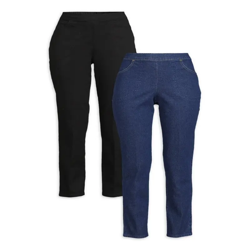 

HMCN Womens Two-Pocket Stretch Pull-On Pants, also in Petite, 2 Pack