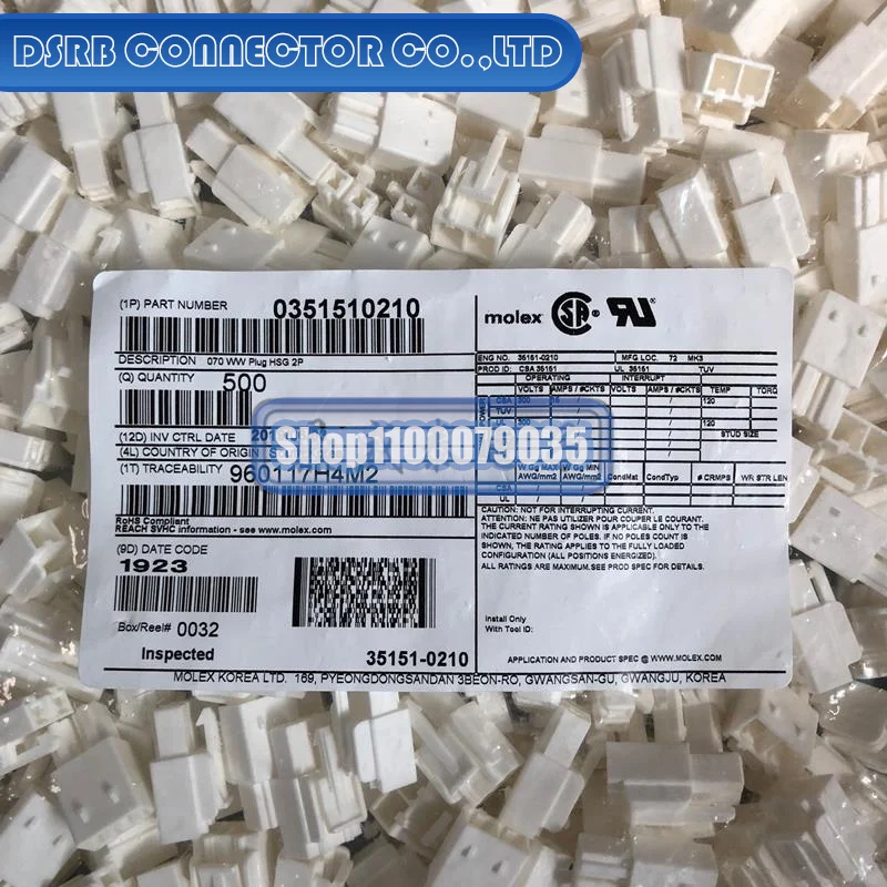 

500pcs/lot 35151-0210 351510210 2P 6.2MM legs width 100% New and Original