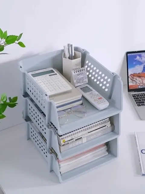 

Office Desktop A4 File Box Household Bathroom Toilet Storage Rack Can Be Superposed With Layered Plastic File Shelves