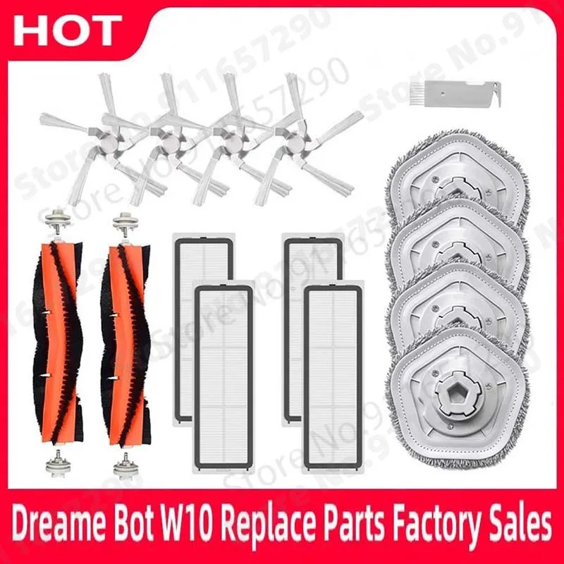 

For Dreame Bot W10 / W10 Pro Parts Main Brush Side Brush Washable Hepa Filter Mop Cloth Replacemen Accessories