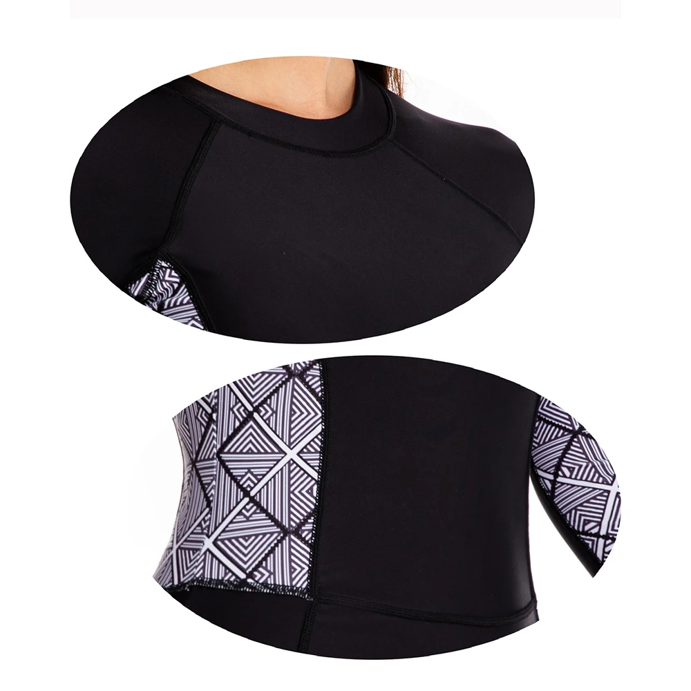 New Women's Long Sleeve One-Piece Flat Angle Surfing Suit Fashion Water Sports Sunscreen Beach Swimming Motorboat Surfing Suit