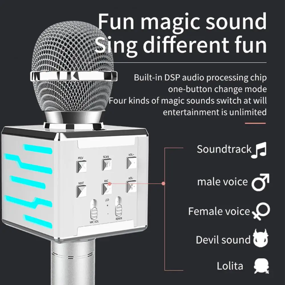 

Стабильный, высокоточный, поддержка TF-карты, Беспроводной Микро-телефон, фотоэффект 100 Гц-20 кГц, беспроводной микро-телефон для дома