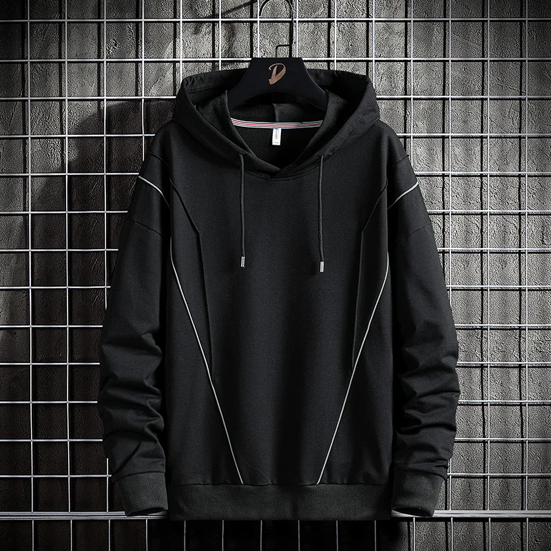 

Мужской пуловер с длинным рукавом, черный свитшот в стиле хип-хоп, уличная одежда в стиле оверсайз для осени и весны, 2022