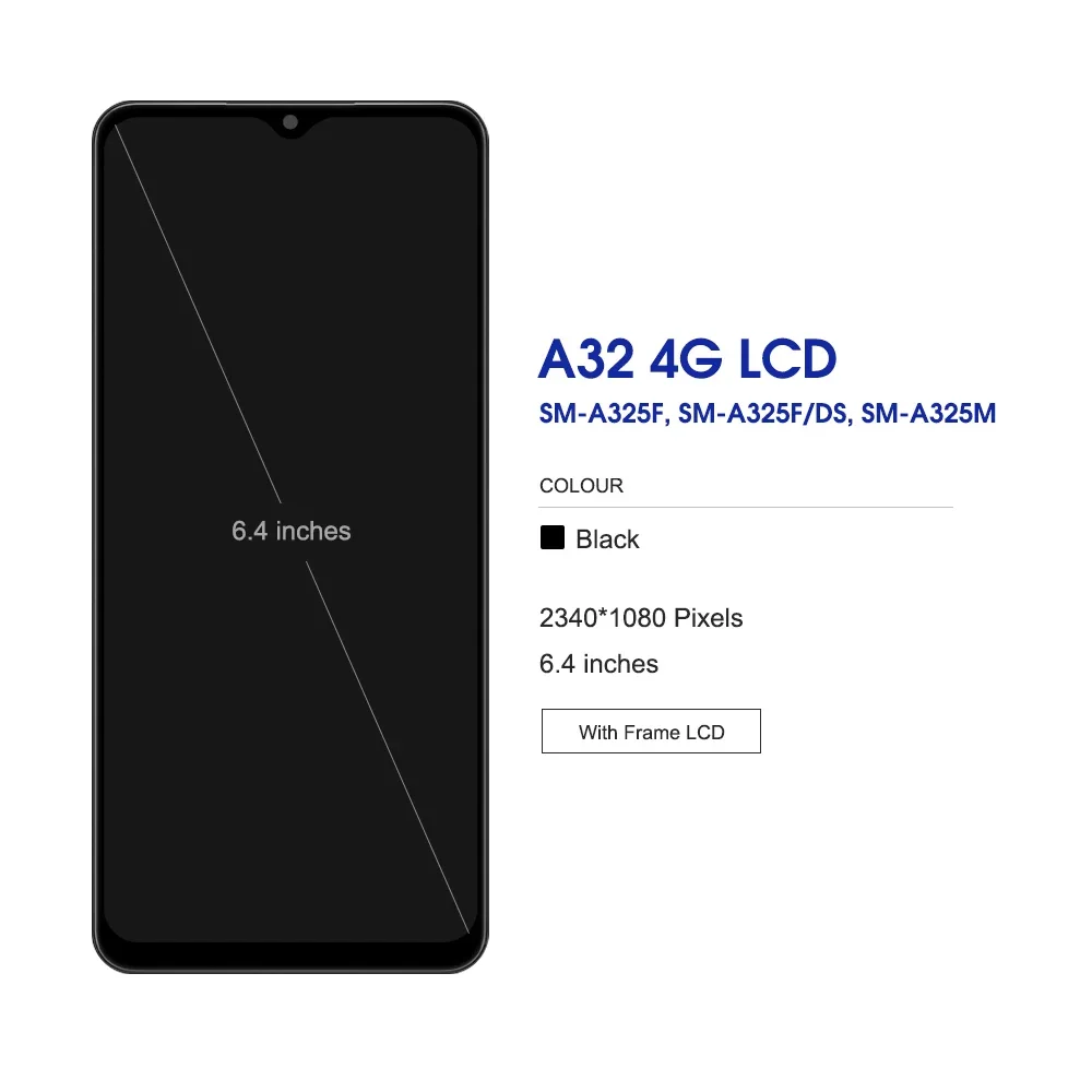 A32 A325F A325F/DS Diaplsy экран с отпечатками пальцев для Samsung Galaxy ЖК-дисплей цифровой