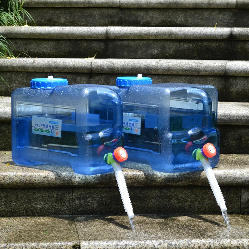 

Outdoor camping Water Bucket With Faucet 5/8/10L Food Grade PC Thickened Water Camping Picnic Hiking tools Container Portable