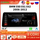 Автомобильный мультимедийный плеер, 12,3 дюйма, 8 ядер, Andoid, сенсорный экран, радио для BMW E60 E61 2005-2012 BT WIFI 4G SIM GPS Navi
