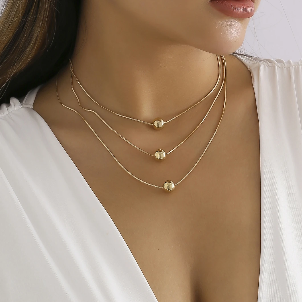 

Gothic Vintage Snake Bone Chain Necklace for Women Young Girls Short Collares Vintage Ball Pendant Neck Jewelry Accessories New