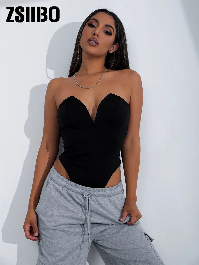 

women's jumpsuit sexy deep V chest bodys Overalls for women festival clothing body bodysuit y2k one-piece tops female hot girls